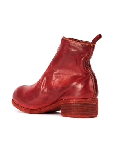 Shop Guidi Zip Front Ankle Boots - Red