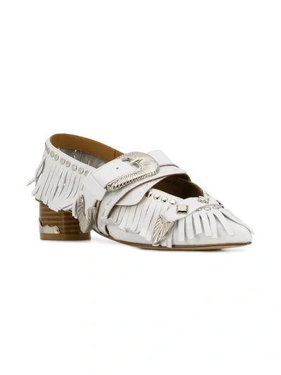 Shop Toga Fringe Pumps In White