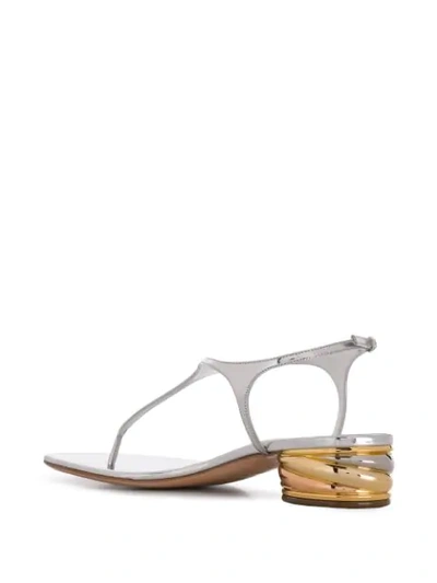 Shop Casadei Swirl Heel Sandals In Silver