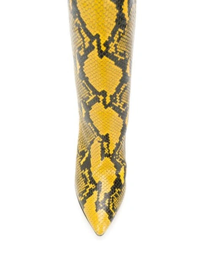 Shop Paris Texas Snakeskin Effect Boots In Yellow