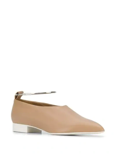 Shop Jil Sander Pointy Anklet Loafers In Neutrals