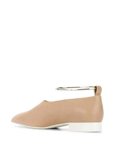 Shop Jil Sander Pointy Anklet Loafers In Neutrals