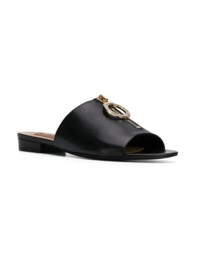 Shop Coliac Zip Detailed Sandals In Black