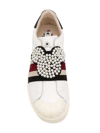 Shop Moa Master Of Arts Mickey Mouse Sneakers In Bianco