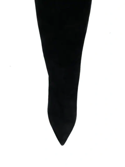 Shop Saint Laurent Abey Suede Boots In Black