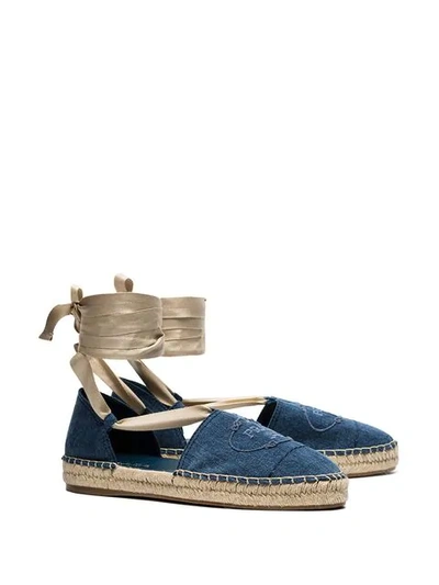 Shop Prada Blue Denim Espadrilles