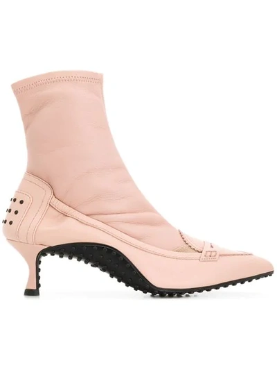 Shop Tod's X Alessandro Dell'acqua Pointed Sock Boots In M030 Rosa