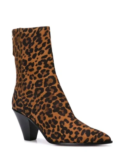 Shop Aquazzura Leopard Print Boots In Brown