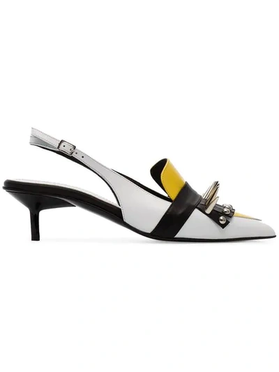 Shop Marques' Almeida Spiked Slingback Mules In White