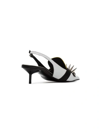 Shop Marques' Almeida Spiked Slingback Mules In White