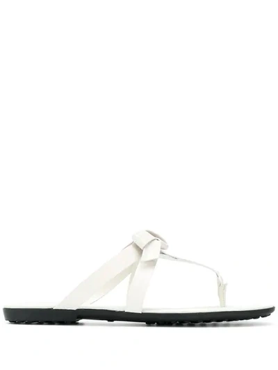 Shop Tod's Infradito Sandals In White