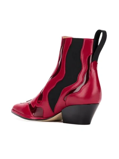 Shop Sergio Rossi Pvc Insert Ankle Boots In Red