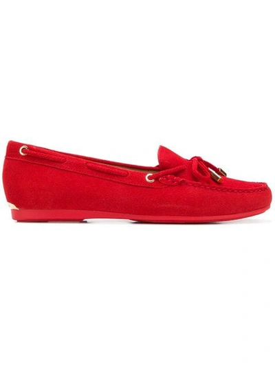 Shop Michael Michael Kors Bow Detail Loafers In Red