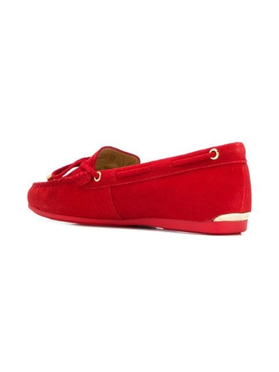 Shop Michael Michael Kors Bow Detail Loafers In Red