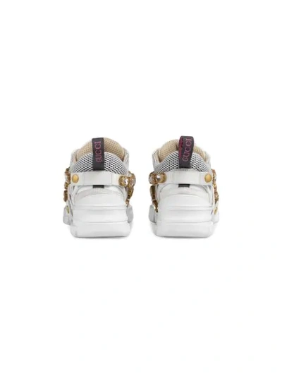 Shop Gucci Flashtrek Sneakers With Removable Crystals In White