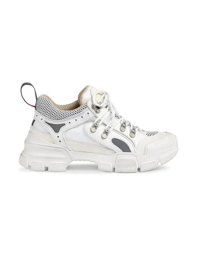 Shop Gucci Flashtrek Sneakers With Removable Crystals In White