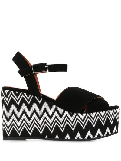 Shop Castaã±er Engie Platform Sandals In Black