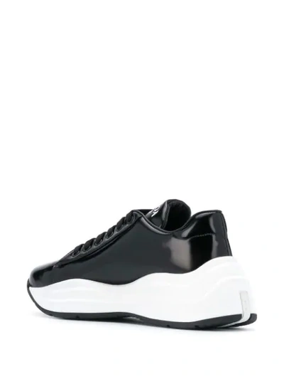 Shop Prada Two Tone Sneakers - Black