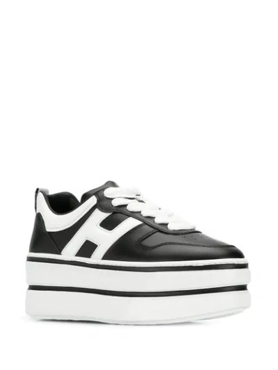 Shop Hogan Flatform Sneakers In Black
