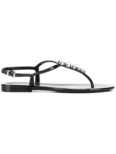 Shop Sergio Rossi Sr Khata T-bar Sandals In Black