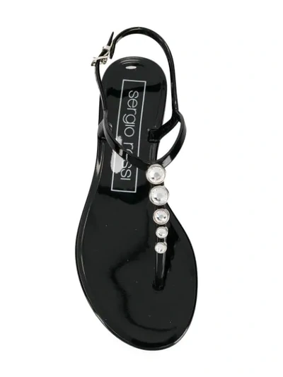 Shop Sergio Rossi Sr Khata T-bar Sandals In Black