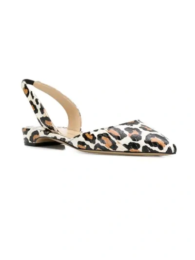 Shop Paul Andrew Leopard Printed Sling-back Sandals In Brown