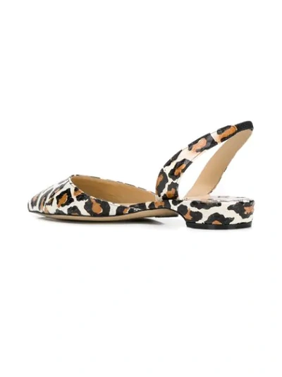 Shop Paul Andrew Leopard Printed Sling-back Sandals In Brown