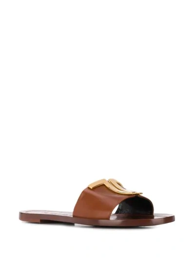 Shop Tom Ford Logo Plaque Sandals In Brown