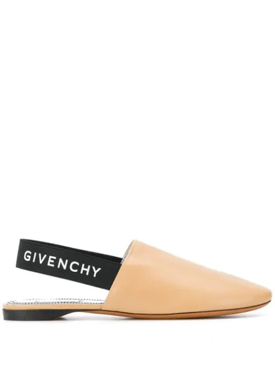 Shop Givenchy Slingback Slippers - Neutrals