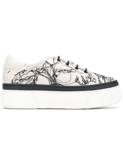 Shop Agl Attilio Giusti Leombruni Platform Lace-up Sneakers In Neutrals