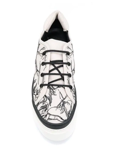 Shop Agl Attilio Giusti Leombruni Platform Lace-up Sneakers In Neutrals