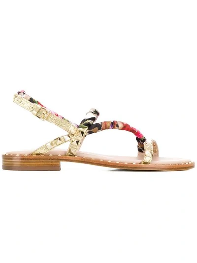 Shop Ash Pattay Sandals In Gold