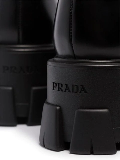 Shop Prada 55 Chunky Chelsea Boots In Black