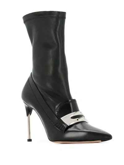 Shop Alexander Mcqueen Loafer-style Ankle Boots In Black