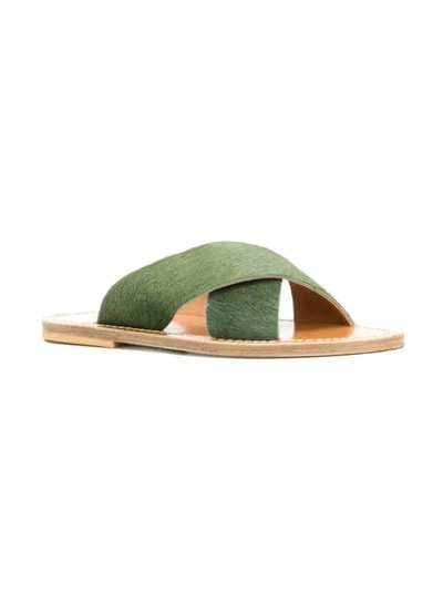 Shop Solange Crossover Strap Sandals In Green