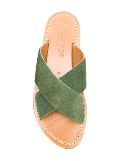 Shop Solange Crossover Strap Sandals In Green