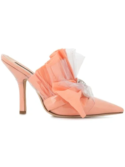 Shop Midnight 00 Ruffled Mules In Pink