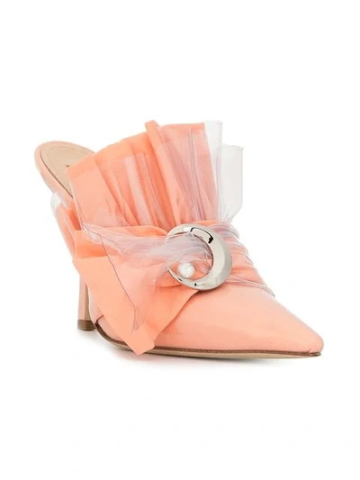 Shop Midnight 00 Ruffled Mules In Pink