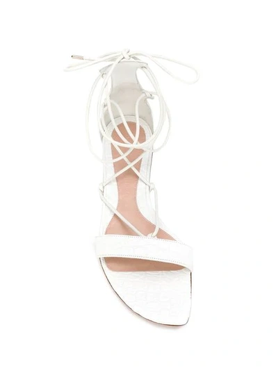 Shop Alexander Mcqueen Flat Tie-ankle Sandals In White