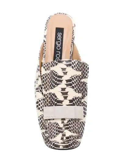 Shop Sergio Rossi Sr1 Patterned Mules In White