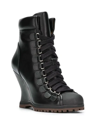 Shop Chloé Wedge Ankle Boots In Black