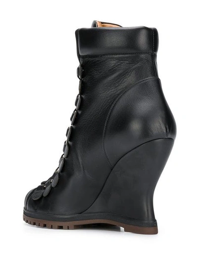 Shop Chloé Wedge Ankle Boots In Black