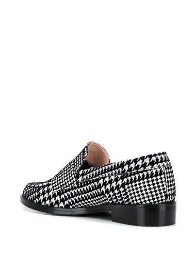 Shop Leandra Medine Check Print Loafers In Black