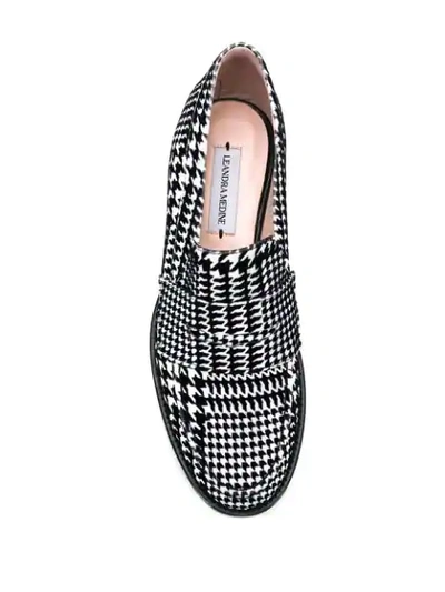 Shop Leandra Medine Check Print Loafers In Black