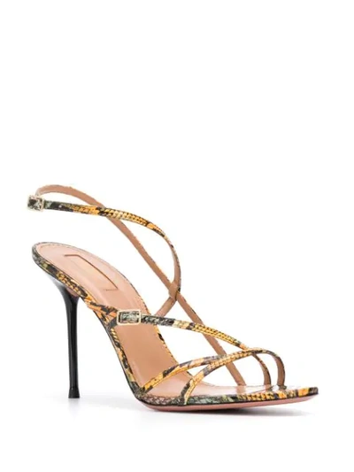 Shop Aquazzura Carolyne 95 Sandals In Yellow