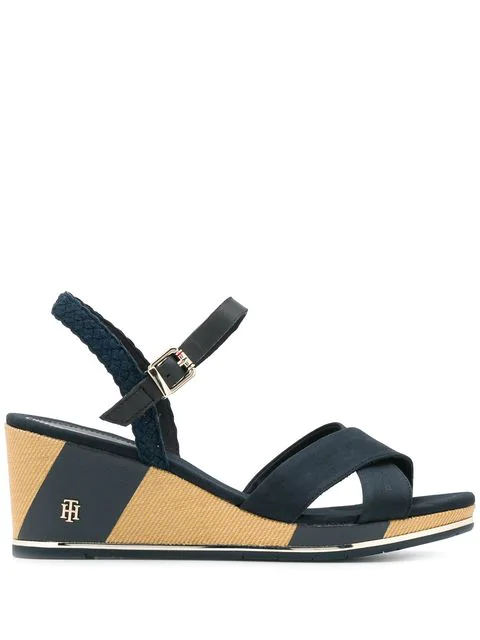 tommy hilfiger blue wedges