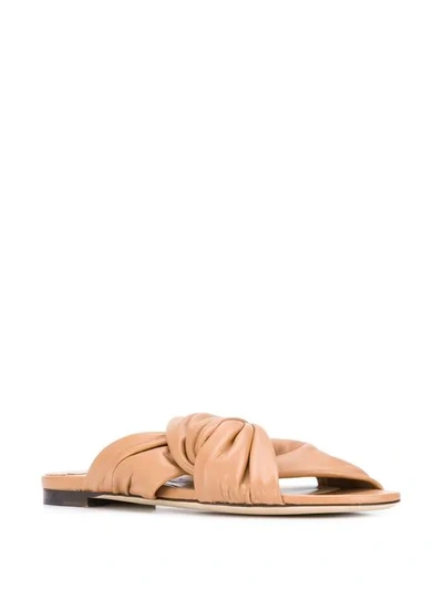 Shop Jimmy Choo Lela Flat Sandals In Brown