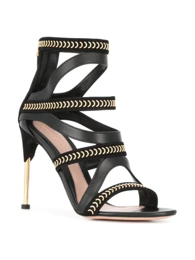 Shop Alexander Mcqueen Studded Strap Sandals In Black