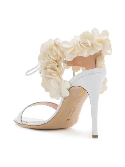 Shop Rupert Sanderson Floral Sandals - White