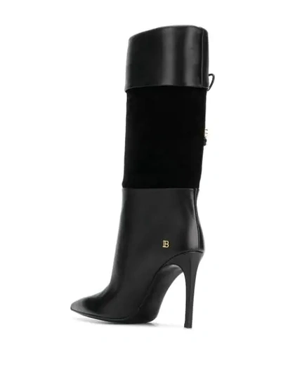 Shop Balmain Knee-length Bb Boots In Black